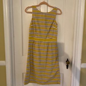 Cute Boden yellow and purple striped dress. Size 6L. EUC.